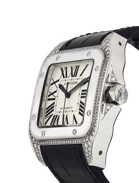 cartier gold silver watch|cartier white gold diamond watch.